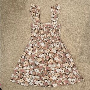 Floral Kids Dress in Pink and Cream